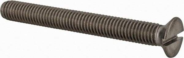 Value Collection - M8x1.25 Metric Coarse, 70mm OAL Slotted Drive Machine Screw - Flat Head, Grade 18-8 & A2 Stainless Steel, Uncoated, Without Washer - A1 Tooling