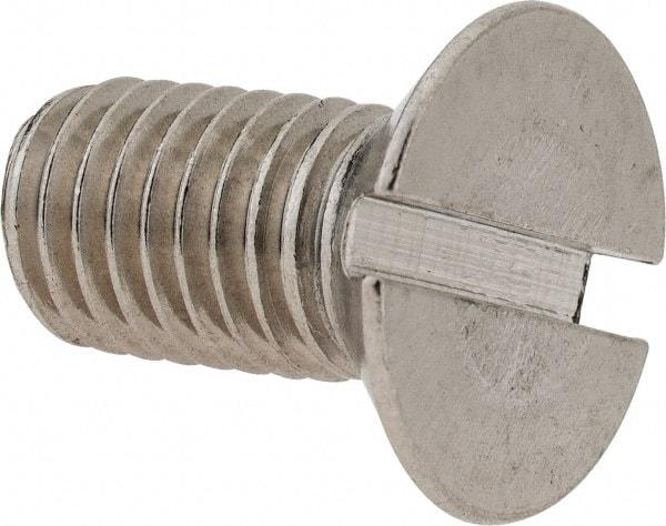 Value Collection - M10x1.50 Metric Coarse, 20mm OAL Slotted Drive Machine Screw - Flat Head, Grade 18-8 & A2 Stainless Steel, Uncoated, Without Washer - A1 Tooling