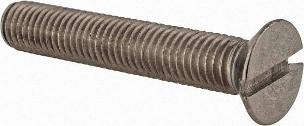 Value Collection - M10x1.50 Metric Coarse, 60mm OAL Slotted Drive Machine Screw - Flat Head, Grade 18-8 & A2 Stainless Steel, Uncoated, Without Washer - A1 Tooling