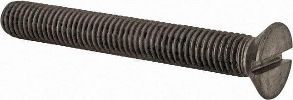 Value Collection - M10x1.50 Metric Coarse, 75mm OAL Slotted Drive Machine Screw - Flat Head, Grade 18-8 & A2 Stainless Steel, Uncoated, Without Washer - A1 Tooling