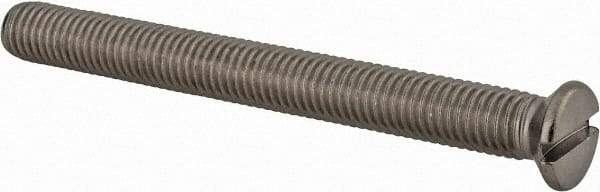 Value Collection - M10x1.50 Metric Coarse, 100mm OAL Slotted Drive Machine Screw - Flat Head, Grade 18-8 & A2 Stainless Steel, Uncoated, Without Washer - A1 Tooling