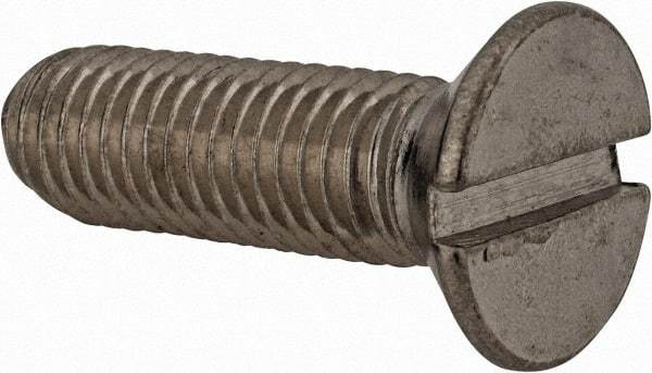 Value Collection - M12x1.75 Metric Coarse, 40mm OAL Slotted Drive Machine Screw - Flat Head, Grade 18-8 & A2 Stainless Steel, Uncoated, Without Washer - A1 Tooling