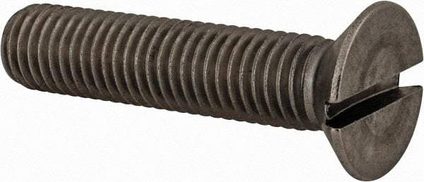 Value Collection - M12x1.75 Metric Coarse, 55mm OAL Slotted Drive Machine Screw - Flat Head, Grade 18-8 & A2 Stainless Steel, Uncoated, Without Washer - A1 Tooling