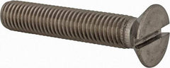 Value Collection - M12x1.75 Metric Coarse, 65mm OAL Slotted Drive Machine Screw - Flat Head, Grade 18-8 & A2 Stainless Steel, Uncoated, Without Washer - A1 Tooling