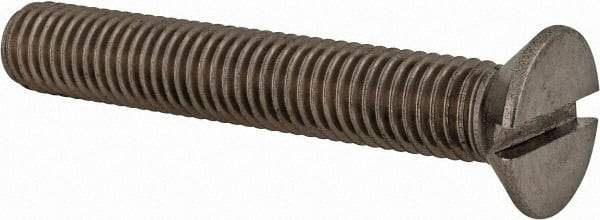 Value Collection - M12x1.75 Metric Coarse, 75mm OAL Slotted Drive Machine Screw - Flat Head, Grade 18-8 & A2 Stainless Steel, Uncoated, Without Washer - A1 Tooling