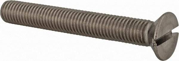 Value Collection - M12x1.75 Metric Coarse, 90mm OAL Slotted Drive Machine Screw - Flat Head, Grade 18-8 & A2 Stainless Steel, Uncoated, Without Washer - A1 Tooling