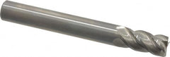 Accupro - 1/2", 1" LOC, 1/2" Shank Diam, 4" OAL, 4 Flute, Solid Carbide Square End Mill - Single End, Uncoated, Spiral Flute, 40° Helix, Centercutting, Right Hand Cut, Right Hand Flute - A1 Tooling