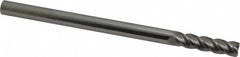 Accupro - 3/8", 1-1/2" LOC, 3/8" Shank Diam, 6" OAL, 4 Flute, Solid Carbide Square End Mill - Single End, Uncoated, Spiral Flute, 40° Helix, Centercutting, Right Hand Cut, Right Hand Flute - A1 Tooling