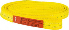 Lift-All - 10' Long x 1" Wide, 6,200 Lb Vertical Capacity, 2 Ply, Polyester Web Sling - 4,900 Lb Choker Capacity, Yellow - A1 Tooling