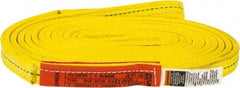 Lift-All - 12' Long x 1" Wide, 6,200 Lb Vertical Capacity, 2 Ply, Polyester Web Sling - 4,900 Lb Choker Capacity, Yellow - A1 Tooling