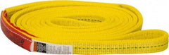 Lift-All - 8' Long x 1" Wide, 6,200 Lb Vertical Capacity, 2 Ply, Polyester Web Sling - 4,900 Lb Choker Capacity, Yellow - A1 Tooling