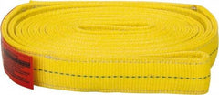 Lift-All - 12' Long x 2" Wide, 12,200 Lb Vertical Capacity, 2 Ply, Polyester Web Sling - 9,800 Lb Choker Capacity, Yellow - A1 Tooling