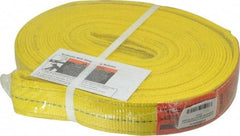 Lift-All - 14' Long x 2" Wide, 12,200 Lb Vertical Capacity, 2 Ply, Polyester Web Sling - 9,800 Lb Choker Capacity, Yellow - A1 Tooling