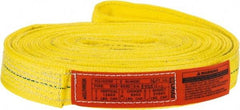 Lift-All - 16' Long x 2" Wide, 12,200 Lb Vertical Capacity, 2 Ply, Polyester Web Sling - 9,800 Lb Choker Capacity, Yellow - A1 Tooling