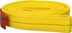 Lift-All - 6' Long x 2" Wide, 12,200 Lb Vertical Capacity, 2 Ply, Polyester Web Sling - 9,800 Lb Choker Capacity, Yellow - A1 Tooling