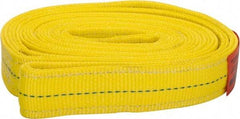 Lift-All - 8' Long x 2" Wide, 12,200 Lb Vertical Capacity, 2 Ply, Polyester Web Sling - 9,800 Lb Choker Capacity, Yellow - A1 Tooling