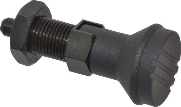 Gibraltar - M16x1.5, 23mm Thread Length, 8mm Plunger Diam, Lockout Knob Handle Indexing Plunger - Plunger Style D, 26mm Body Length, 74mm OAL, Steel - A1 Tooling