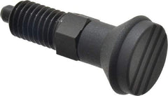 Gibraltar - 1/2-13, 17mm Thread Length, 6mm Plunger Diam, Lockout Knob Handle Indexing Plunger - Plunger Style C, 20mm Body Length, 56mm OAL, Steel - A1 Tooling