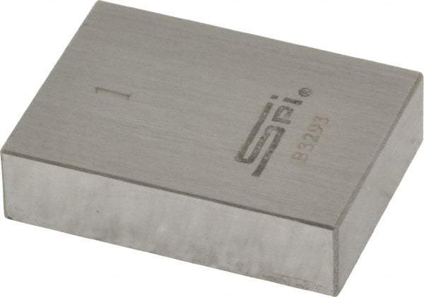 SPI - 1" Rectangular Steel Gage Block - Accuracy Grade AS-1, Includes NIST Traceability Certification - A1 Tooling