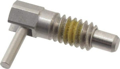 Vlier - 1/4-20 Thread, 1/2" Thread Length, 0.16" Plunger Diam, 0.12 Lb Init to 0.5 Lb Final End Force, Stainless Steel Locking L Handle Plunger - 3/4" Body Length, 1/2" Length Under Head, Locking Element, 0.2" Plunger Projection - A1 Tooling