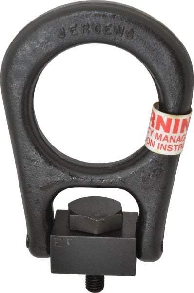 Jergens - 2,500 Lb Load Capacity Forged Center Pull Hoist Ring - 37 Ft/Lb Torque, M12 x 1.75 Thread, Alloy Steel - A1 Tooling