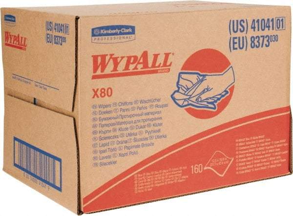 WypAll - X80 Dry Shop Towel/Industrial Wipes - Brag Box/Double Top Box, 16-3/4" x 12-1/2" Sheet Size, Blue - A1 Tooling