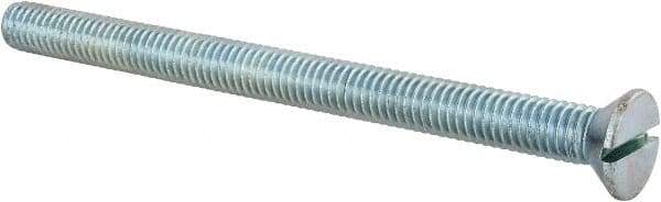 Value Collection - 3/8-16 UNC, 5" OAL Slotted Drive Machine Screw - Flat Head, Grade 2 Steel, Zinc-Plated Finish, Without Washer - A1 Tooling