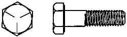 Made in North America - 1/4-20 UNC, 4-3/4" Length Under Head Hex Head Cap Screw - Partially Threaded, Grade 5 Steel, Zinc-Plated Finish, 7/16" Hex - A1 Tooling