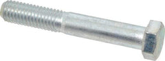 Made in USA - 1/2-13 UNC, 3-1/4" Length Under Head Hex Head Cap Screw - Partially Threaded, Grade 5 Steel, Zinc-Plated Finish, 3/4" Hex - A1 Tooling