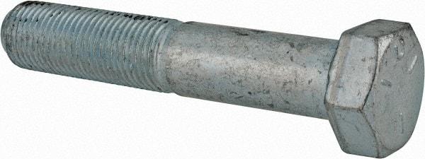 Made in USA - 1/2-20 UNF, 2-3/4" Length Under Head Hex Head Cap Screw - Partially Threaded, Grade 5 Steel, Zinc-Plated Finish, 3/4" Hex - A1 Tooling