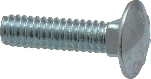 Value Collection - 1/4-20 UNC 1" Length Under Head, Standard Square Neck, Carriage Bolt - Grade 2 Steel, Zinc-Plated Finish - A1 Tooling