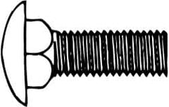 Value Collection - 3/8-16 UNC 1-1/2" Length Under Head, Standard Square Neck, Carriage Bolt - 1006-1050 Steel, Galvanized Zinc-Plated Finish - A1 Tooling