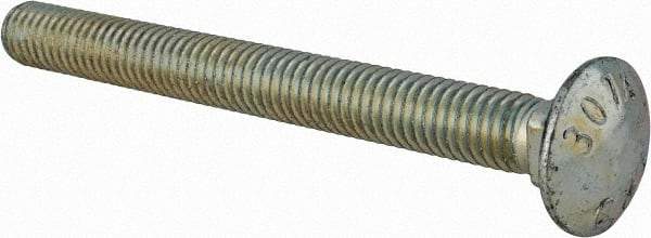 Value Collection - 3/8-16 UNC 3-3/4" Length Under Head, Standard Square Neck, Carriage Bolt - Grade 2 Steel, Zinc-Plated Finish - A1 Tooling