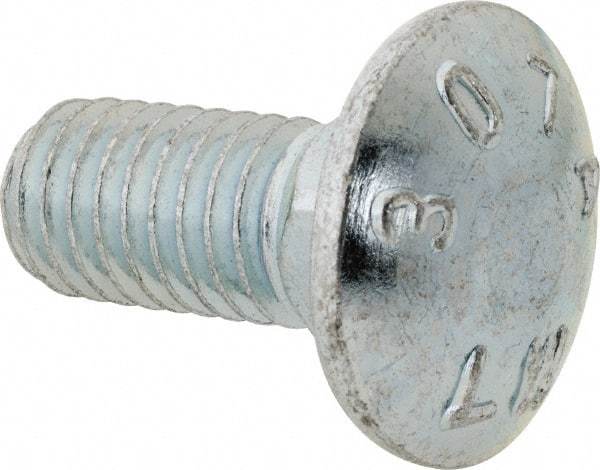 Value Collection - 7/16-14 UNC 1" Length Under Head, Standard Square Neck, Carriage Bolt - Grade 2 Steel, Zinc-Plated Finish - A1 Tooling