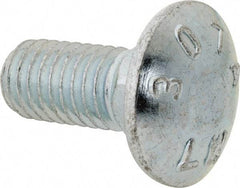 Value Collection - 7/16-14 UNC 1" Length Under Head, Standard Square Neck, Carriage Bolt - Grade 2 Steel, Zinc-Plated Finish - A1 Tooling