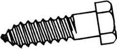 Value Collection - 1/2" Screw, 3-1/2" Length Under Head, Stainless Steel, Hex Head Lag Screw - Grade 18-8, Uncoated - A1 Tooling