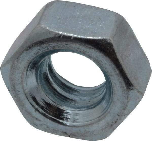 Value Collection - 1/4-20 UNC Steel Right Hand Hex Nut - 7/16" Across Flats, 0.2188" High, Zinc-Plated Finish - A1 Tooling