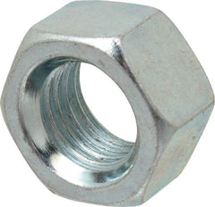 Value Collection - 1-8 UNC Steel Right Hand Hex Nut - 1-1/2" Across Flats, 0.8594" High, Zinc-Plated Finish - A1 Tooling