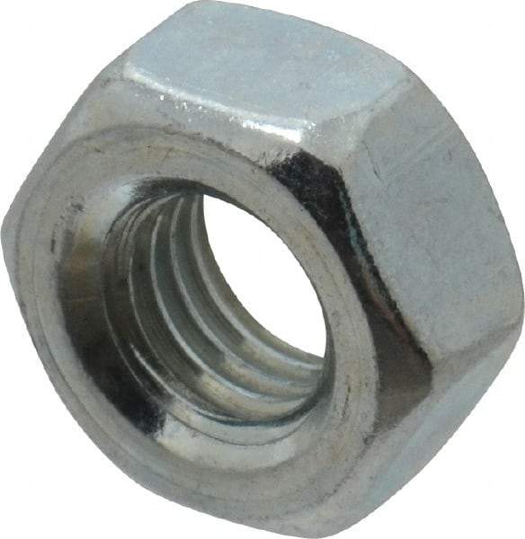 Value Collection - 1/4-28 UNF Steel Right Hand Hex Nut - 7/16" Across Flats, 0.2188" High, Zinc-Plated Finish - A1 Tooling