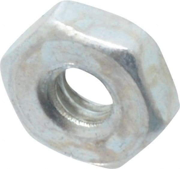 Value Collection - #2-56 UNC Steel Right Hand Machine Screw Hex Nut - 3/16" Across Flats, 1/16" High, Zinc Clear Finish - A1 Tooling