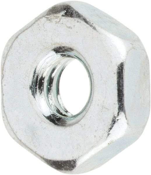 Value Collection - #6-32 UNC Steel Right Hand Machine Screw Hex Nut - 5/16" Across Flats, 7/64" High, Zinc-Plated Finish - A1 Tooling