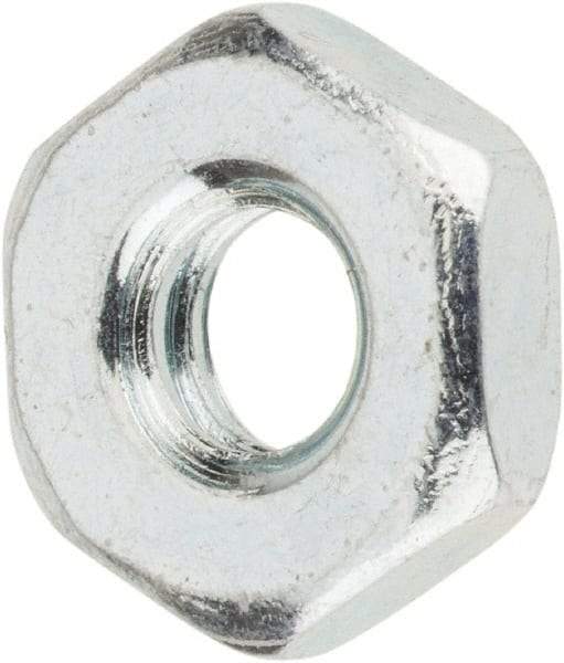 Value Collection - #10-24 UNC Steel Right Hand Machine Screw Hex Nut - 3/8" Across Flats, 1/8" High, Zinc-Plated Finish - A1 Tooling