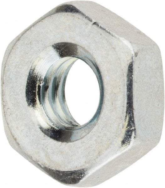 Value Collection - #12-24 UNC Steel Right Hand Machine Screw Hex Nut - 7/16" Across Flats, 5/32" High, Zinc-Plated Finish - A1 Tooling