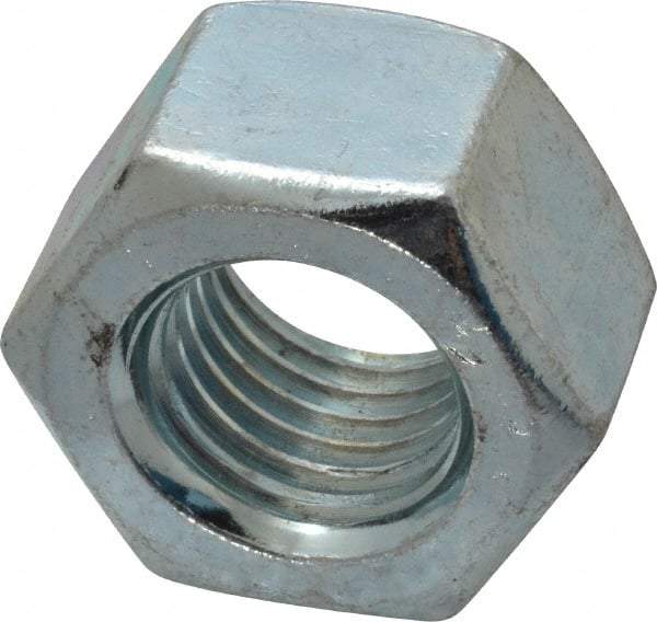 Value Collection - 1-8 UNC Steel Right Hand Heavy Hex Nut - 1-5/8" Across Flats, 0.9844" High, Zinc-Plated Finish - A1 Tooling