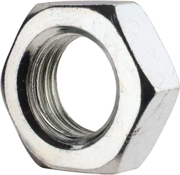 Value Collection - 7/8-9 UNC Steel Right Hand Hex Jam Nut - 1-5/16" Across Flats, 0.4844" High, Zinc-Plated Finish - A1 Tooling