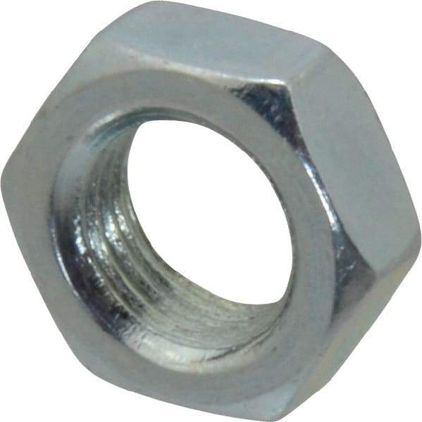 Value Collection - 3/8-24 UNF Steel Right Hand Hex Jam Nut - 9/16" Across Flats, 0.2188" High, Zinc-Plated Finish - A1 Tooling