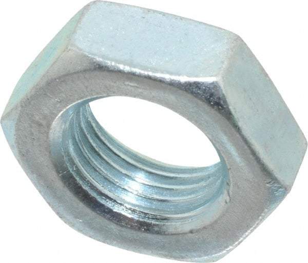 Value Collection - 9/16-18 UNF Steel Right Hand Hex Jam Nut - 7/8" Across Flats, 5/16" High, Zinc-Plated Finish - A1 Tooling