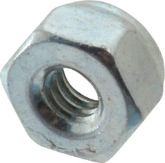 Value Collection - #8-32 UNC Grade 2 Hex Lock Nut with Nylon Insert - 11/32" Width Across Flats, 15/64" High, Zinc-Plated Finish - A1 Tooling