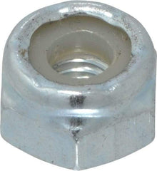 Value Collection - #10-32 UNF Grade 2 Hex Lock Nut with Nylon Insert - 3/8" Width Across Flats, 1/4" High, Zinc-Plated Finish - A1 Tooling