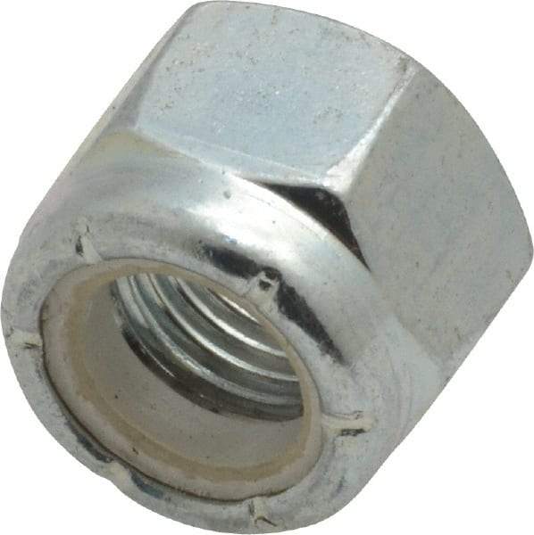 Value Collection - 3/8-24 UNF Grade 2 Hex Lock Nut with Nylon Insert - 9/16" Width Across Flats, 15/32" High, Zinc-Plated Finish - A1 Tooling